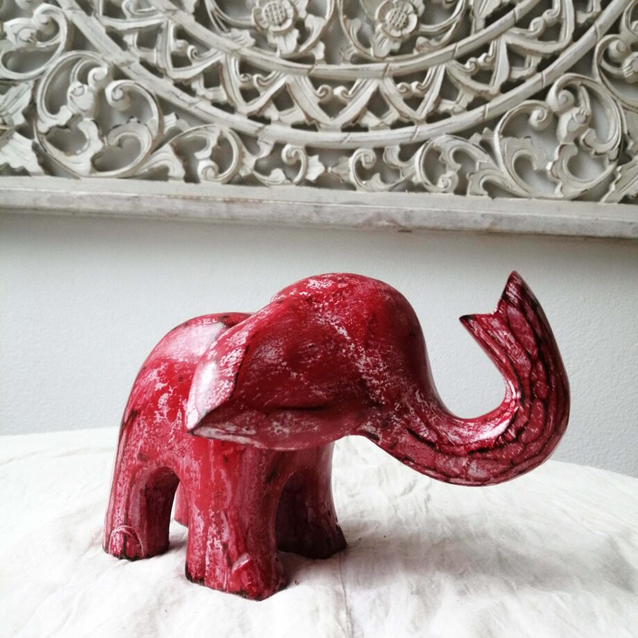 elefantino legno rosso s arredo etnico
